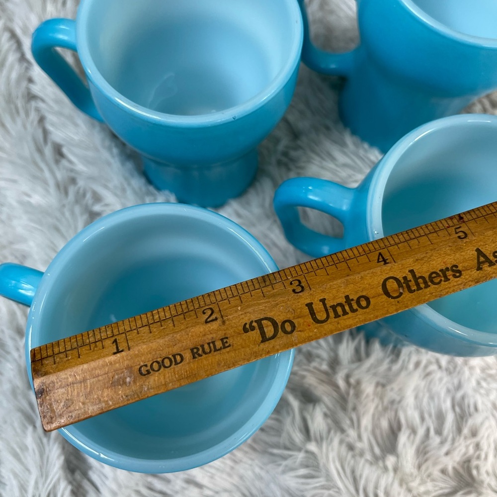⭐️Fire King Anchor Hocking Bonnie Blue Soda Mugs Vintage Great Condition - Picture 8 of 9